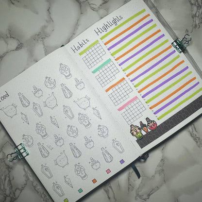 Blank Mini Calendar Stickers Sheet