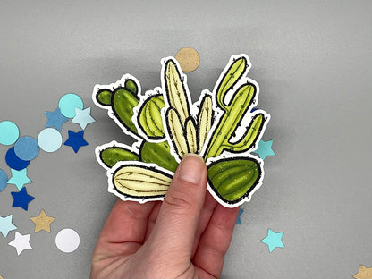 Cactus Themed Prickly Cacti Sticker Flakes Die Cut Set
