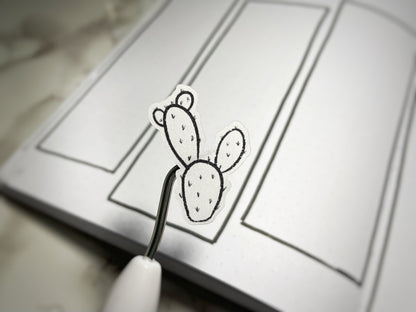 Cactus Themed Prickly Cacti DIY Color Black & White Sticker Sheet