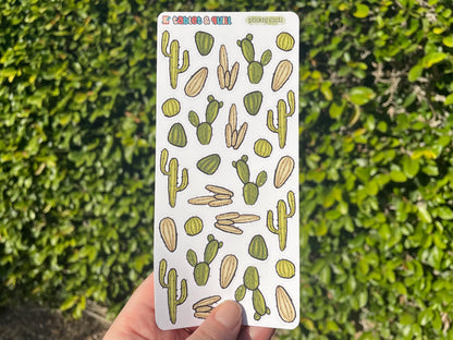 Cactus Themed Prickly Cacti Color Sticker Sheet