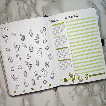 Cactus Themed Prickly Cacti DIY Color Black & White Sticker Sheet