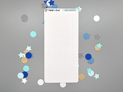 Stars and sparkles DIY color sticker sheet on a gray background.