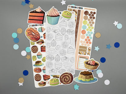 Desserts Themed Sweet Confections Sticker Flakes Die Cut Set