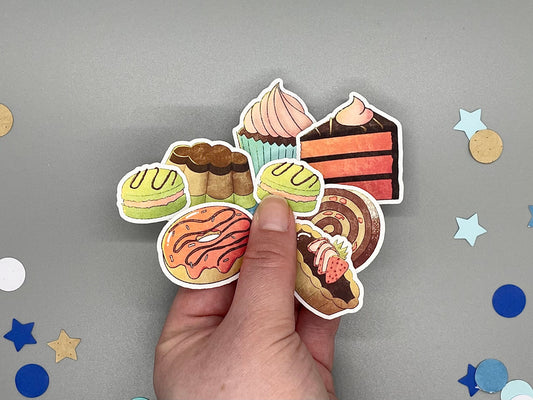 Desserts Themed Sweet Confections Sticker Flakes Die Cut Set