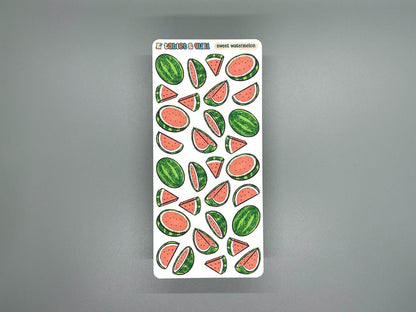 Watermelon Themed Sweet Watermelon Color Sticker Sheet