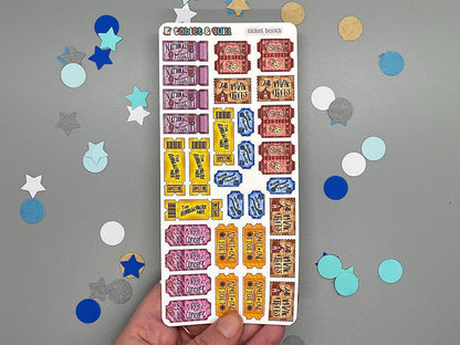 Ticket Themed Ticket Booth Color Sticker Sheet