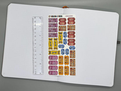 Ticket Themed Ticket Booth Color Sticker Sheet