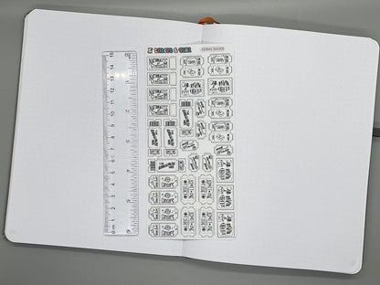 Ticket Themed Ticket Booth DIY Color Black & White Sticker Sheet