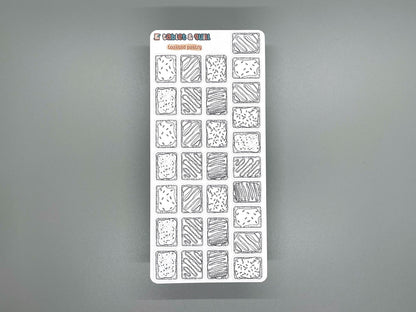 Toasted Pastry (Like Pop Tart) DIY Color Black & White Sticker Sheet