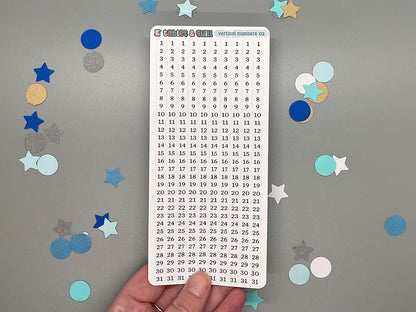 Vertical Numbers Stickers Sheet